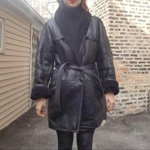 Genuine shearling coat.